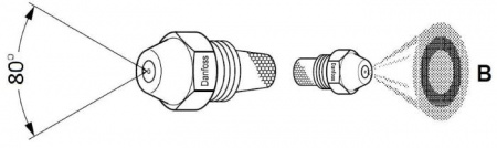 Форсунка 80 ° 0.85 галл/час DBW300 (металл)